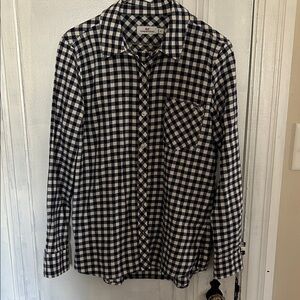 Vineyard Vines Navy and White Gingham Button-Down Shirt women’s size 8